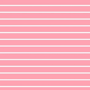 Pink Pin Stripe Pattern Horizontal in White