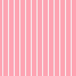 Pink Pin Stripe Pattern Vertical in White