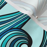 Aqua blue doodle waves repeat Wallpaper