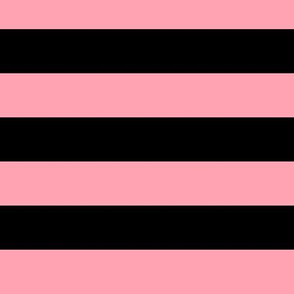 Large Pink Awning Stripe Pattern Horizontal in Black