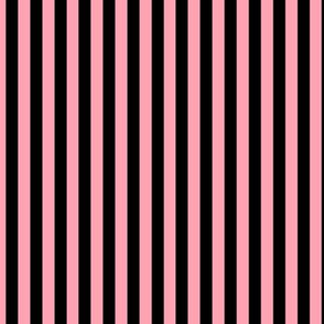 Pink Bengal Stripe Pattern Vertical in Black