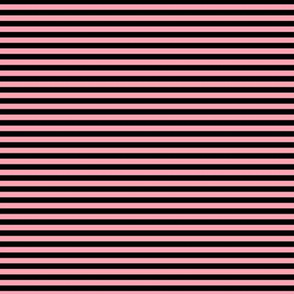 Small Pink Bengal Stripe Pattern Horizontal in Black