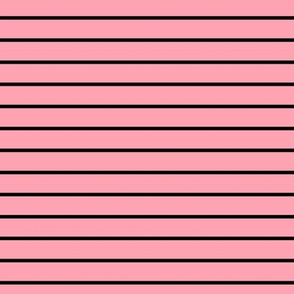 Pink Pin Stripe Pattern Horizontal in Black