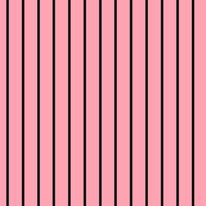 Pink Pin Stripe Pattern Vertical in Black