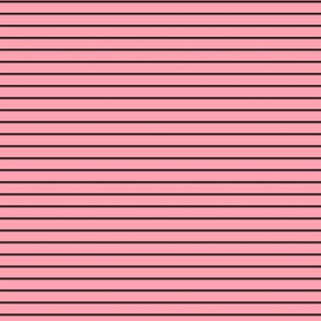 Small Pink Pin Stripe Pattern Horizontal in Black