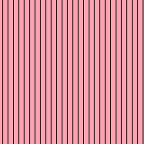 Small Pink Pin Stripe Pattern Vertical in Black