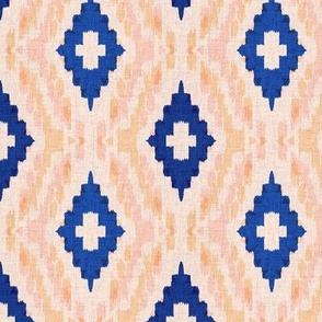 Leila Ikat Peach  &  Blue