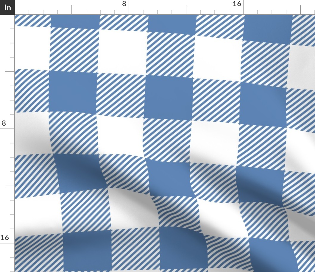 3" pacific blue white gingham