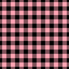 Gingham Pattern - Pink and Black