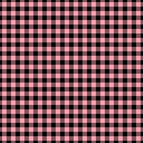 Small Gingham Pattern - Pink and Black
