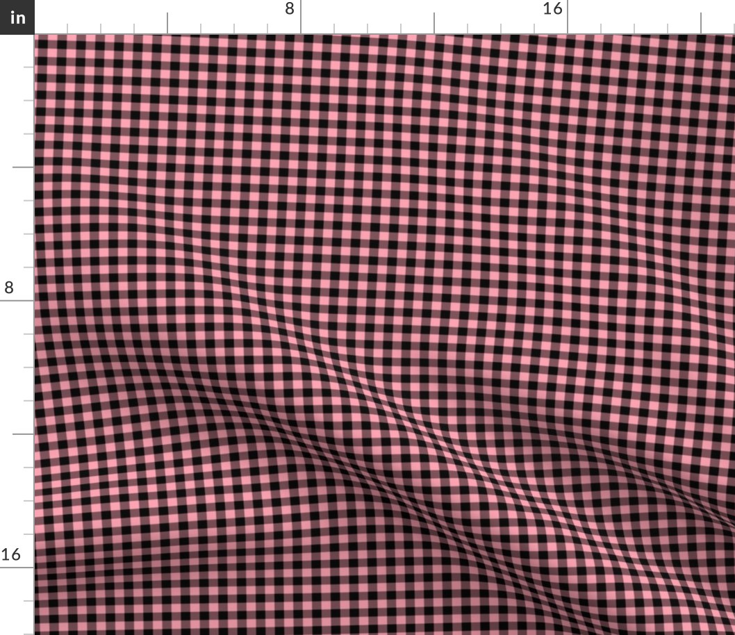 Small Gingham Pattern - Pink and Black