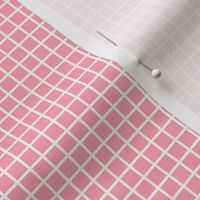 Small Grid Pattern - Pink and White