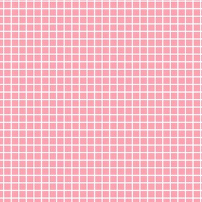 Small Grid Pattern - Pink and White