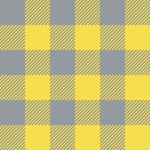 3" yellow gray gingham
