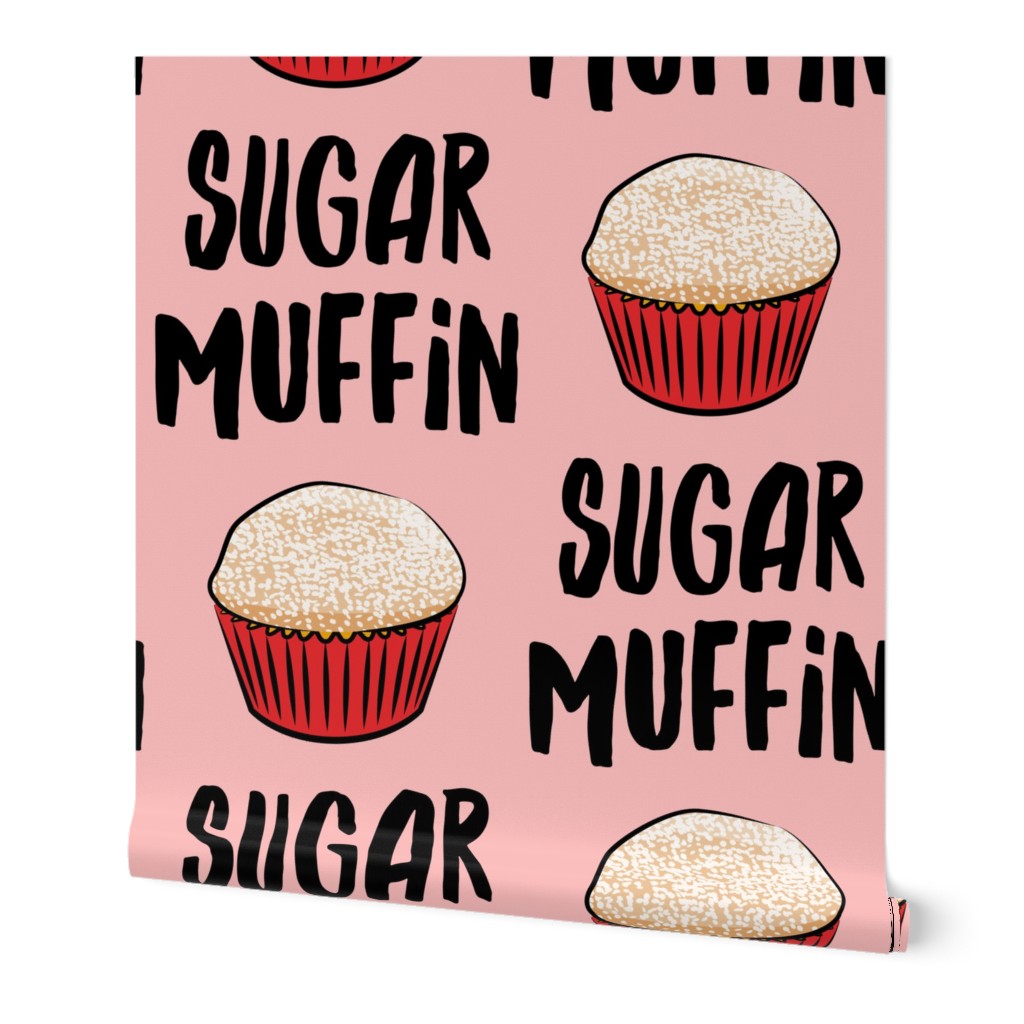 (small scale) Sugar Muffin - Valentines - black on pink - C21