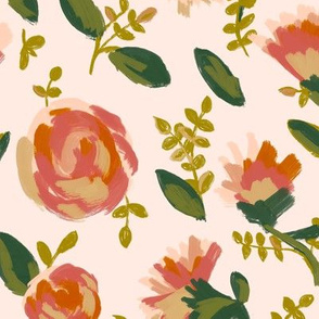 Victoria S Flora Fabric, Wallpaper and Home Decor | Spoonflower