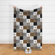 Farm//Love you till the cows come home//Black&Brown - Wholecloth cheater quilt