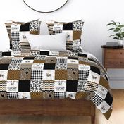 Farm//Love you till the cows come home//Black&Brown - Wholecloth cheater quilt