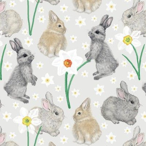 Flower Field Bunny Rabbits