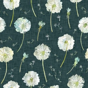 Watercolor dandelions dark background