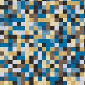 Mosaic checkered pattern blue