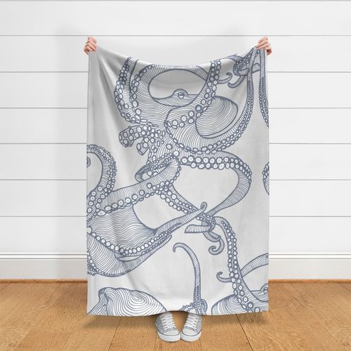 Cephalopod - Giant Octopi Grande- Blue Grey_White