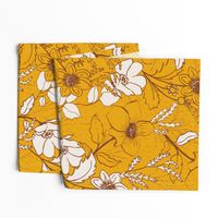 be gentle hand drawn floral // golden yellow