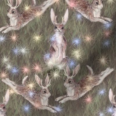 Jackalopes Dancing with Fairy Lights