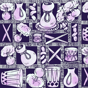 Textile-complete Hula implement grid-purple