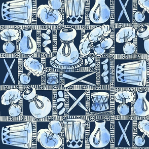 Hawaiian Hula Instruments-blue
