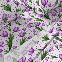 Watercolour purple tulips 