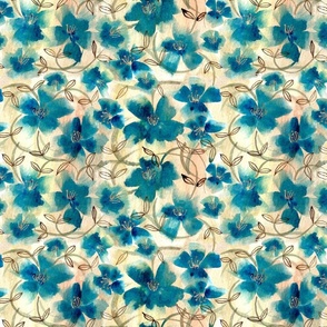 Vintage blue florals