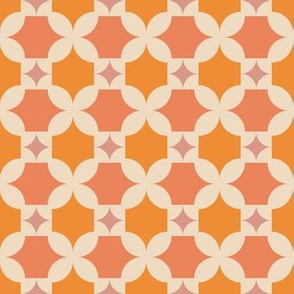 Mid-Century Geometric - Pink and Orange