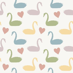 Papercut Pastel Swans