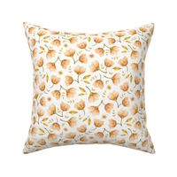 Pretty flowers in soft apricot orange on white 