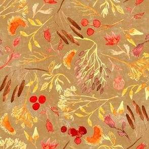 Winter flowers on beige