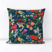 Birds and Blooms Chinoiserie {Dark Blue PMS 302}