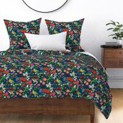 Birds and Blooms Chinoiserie {Dark Blue PMS 302}