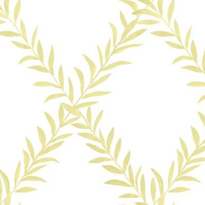 Leafy Trellis Golden on white