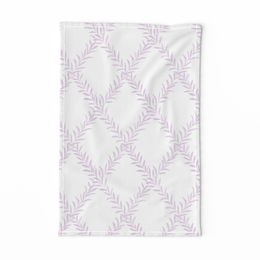 Leafy Trellis lilac on white