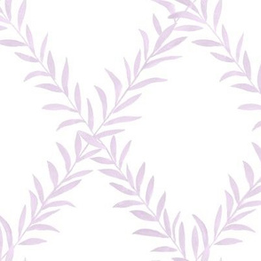 Leafy Trellis lilac on white