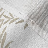 Leafy Trellis Beige on white