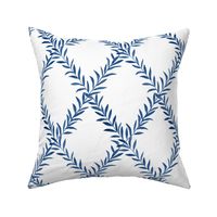 Leafy Trellis Blue on white