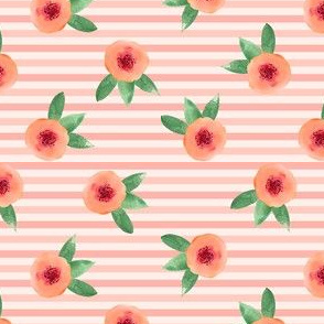 Peach Flower Stripe - small