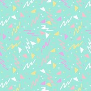 SMALL 90s // rad retro pastel mint 80s 90s fabric abstract kids surf skate fabrics