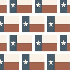 Muted Texas state flag fabric- white 