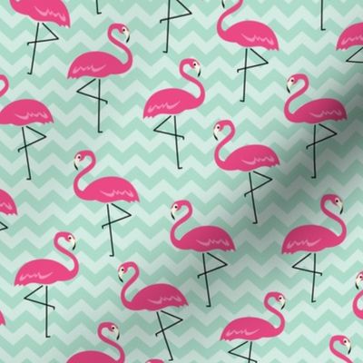 Flamingo Pink & Green - M