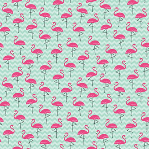 Flamingo Pink & Green - M