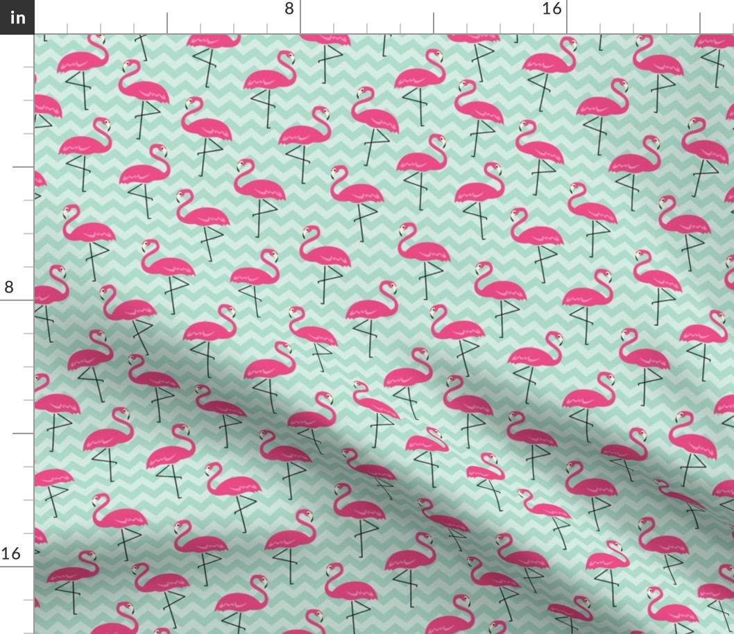 Flamingo Pink & Green - M