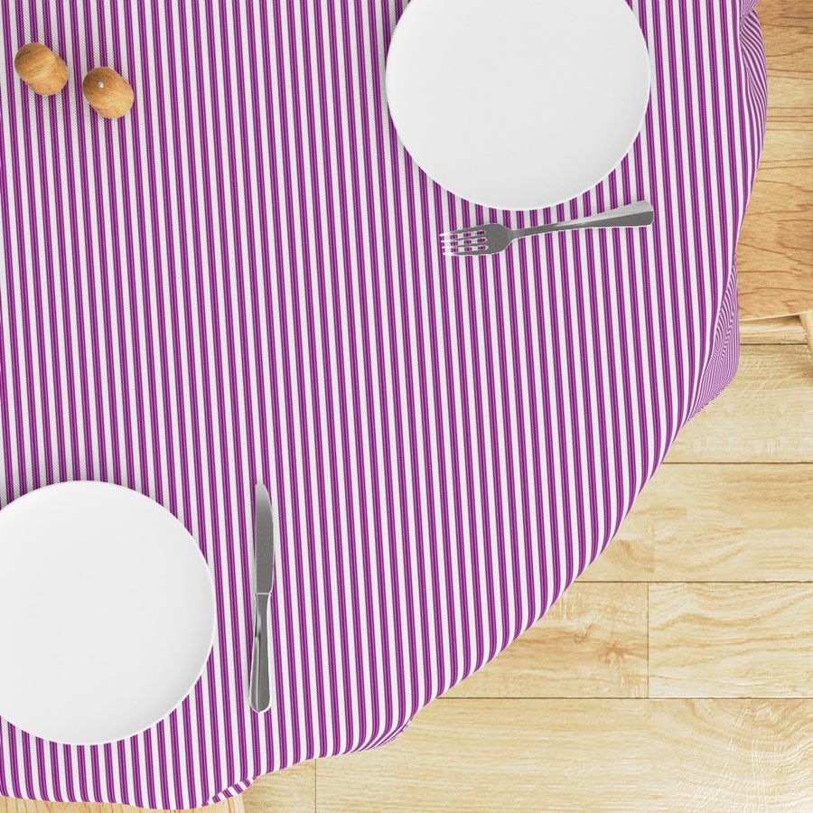 Vertical Ticking Stripes- Cosmo Purple